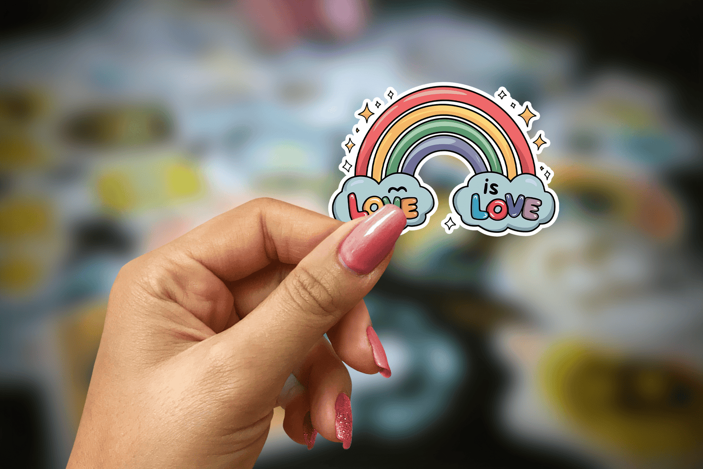 love is love ~ pride ~ vinyl sticker - pae pukapuka