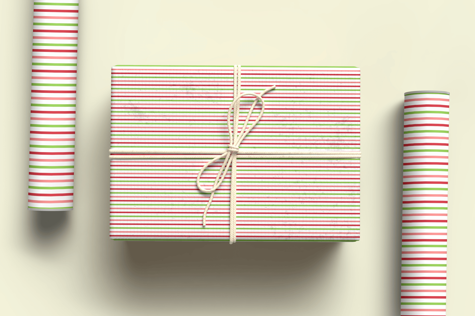 Pin Stripe Christmas Wrapping Paper ~ A3 - Pae Pukapuka