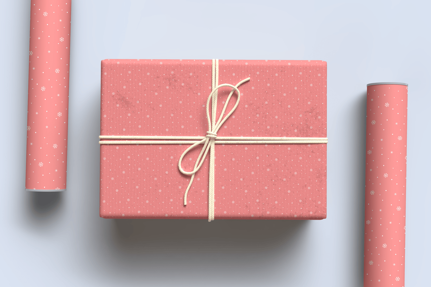 pink snow christmas wrapping paper ~ a3 - pae pukapuka