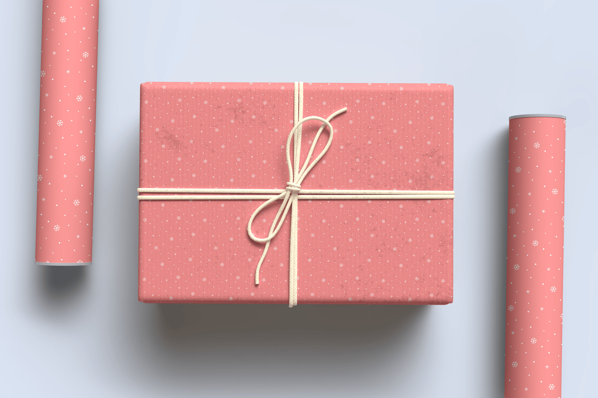 Pink Snow Christmas Wrapping Paper ~ A3 - Pae Pukapuka