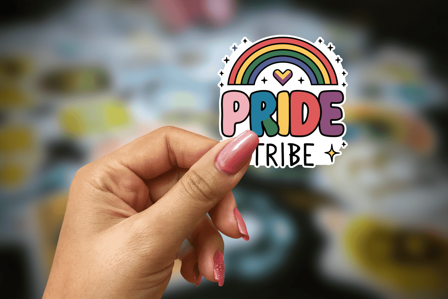 pride tribe rainbow ~ pride ~ vinyl sticker - pae pukapuka