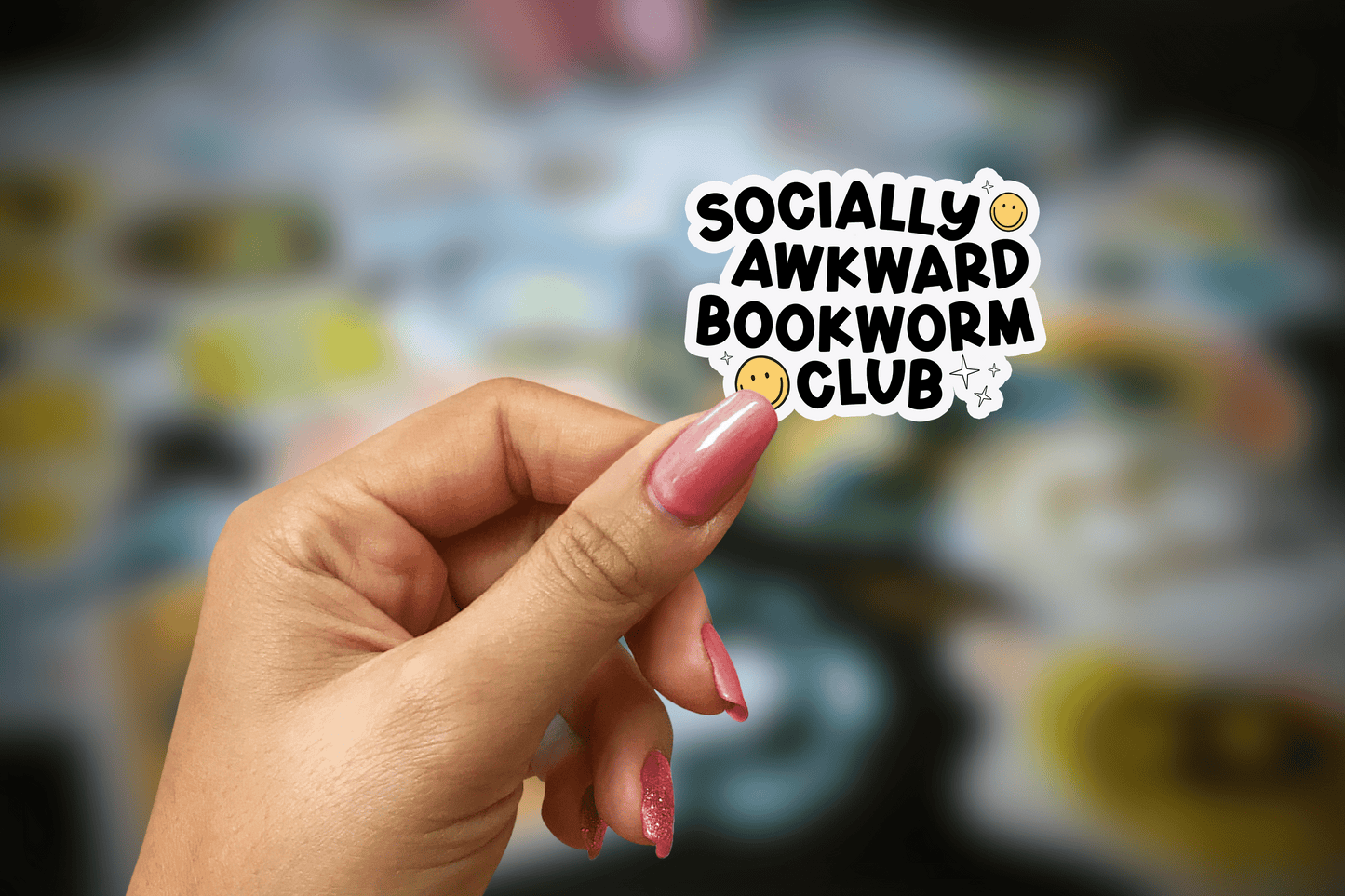 socially awkward bookworm club ~ vinyl sticker - pae pukapuka