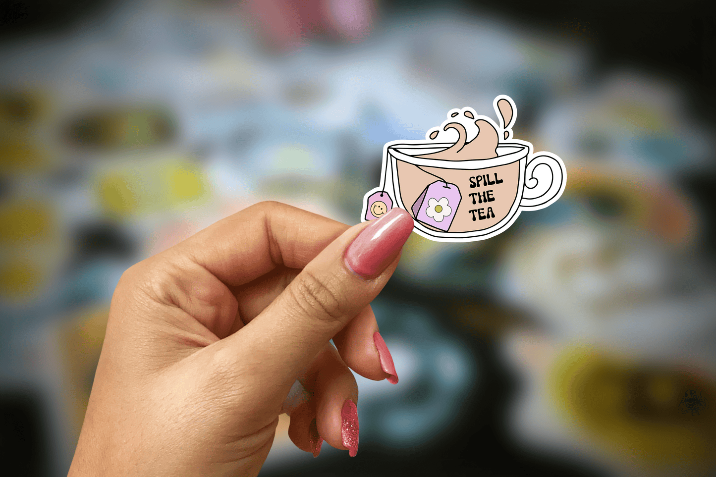 spill the tea ~ vinyl sticker - pae pukapuka