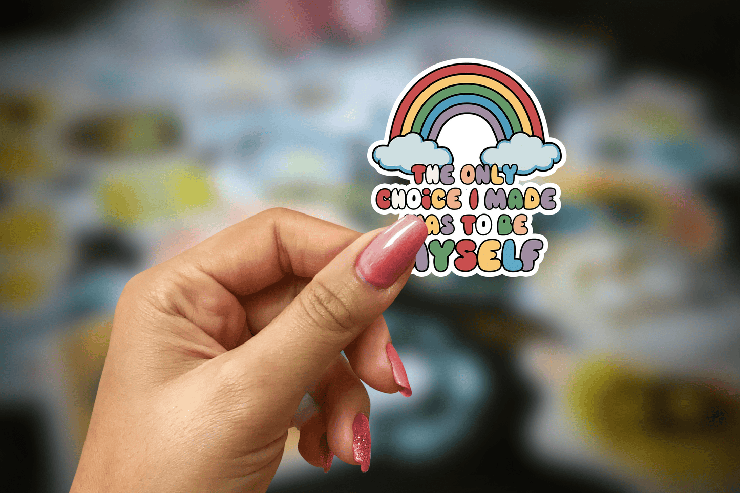 the only choice i made was to be myself ~ pride ~ vinyl sticker - pae pukapuka