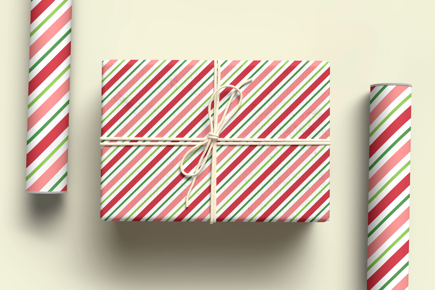 thick diagonal stripe christmas wrapping paper ~ a3 - pae pukapuka