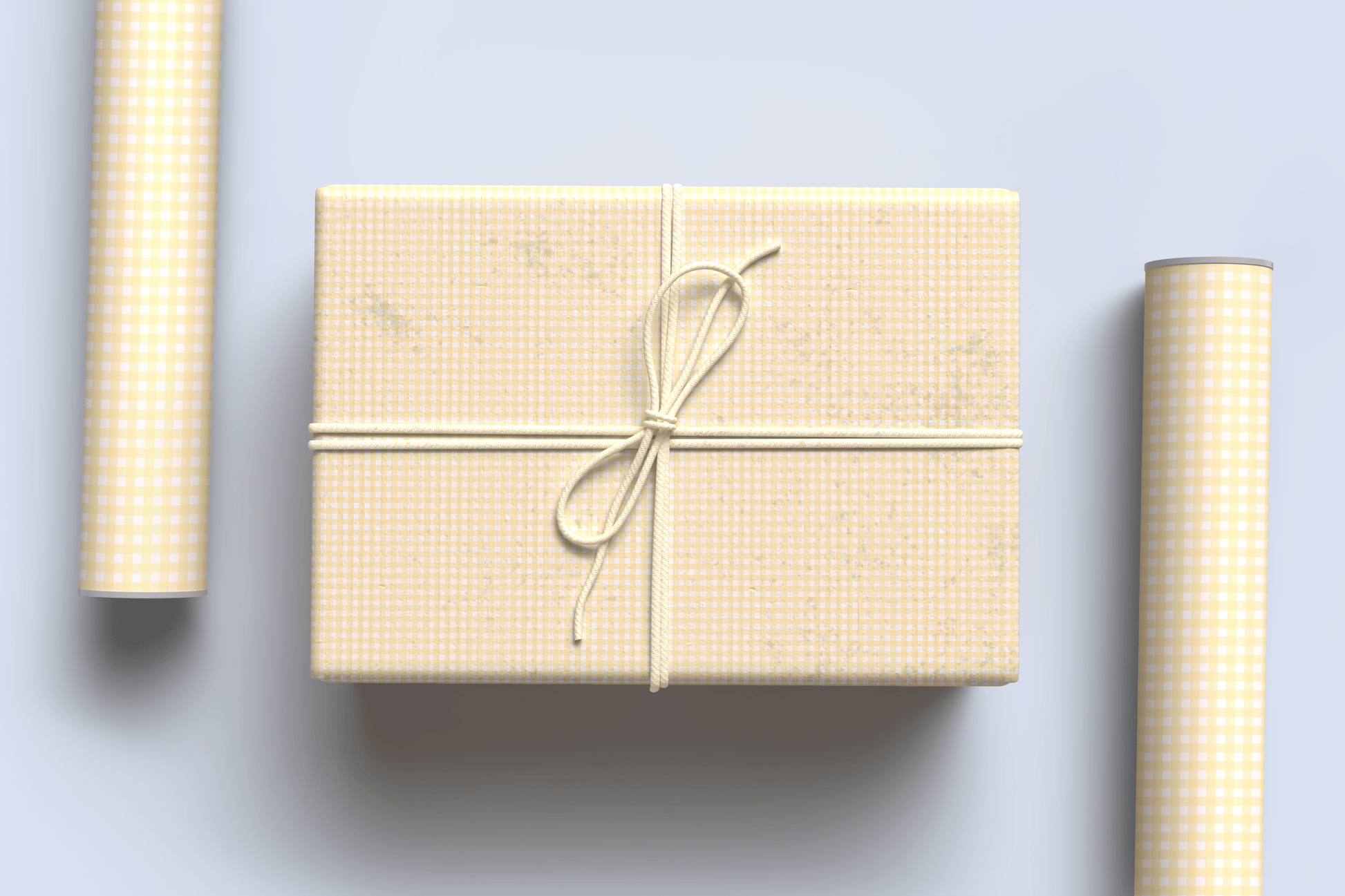 Yellow Gingham Wrapping Paper ~ A3 - Pae Pukapuka