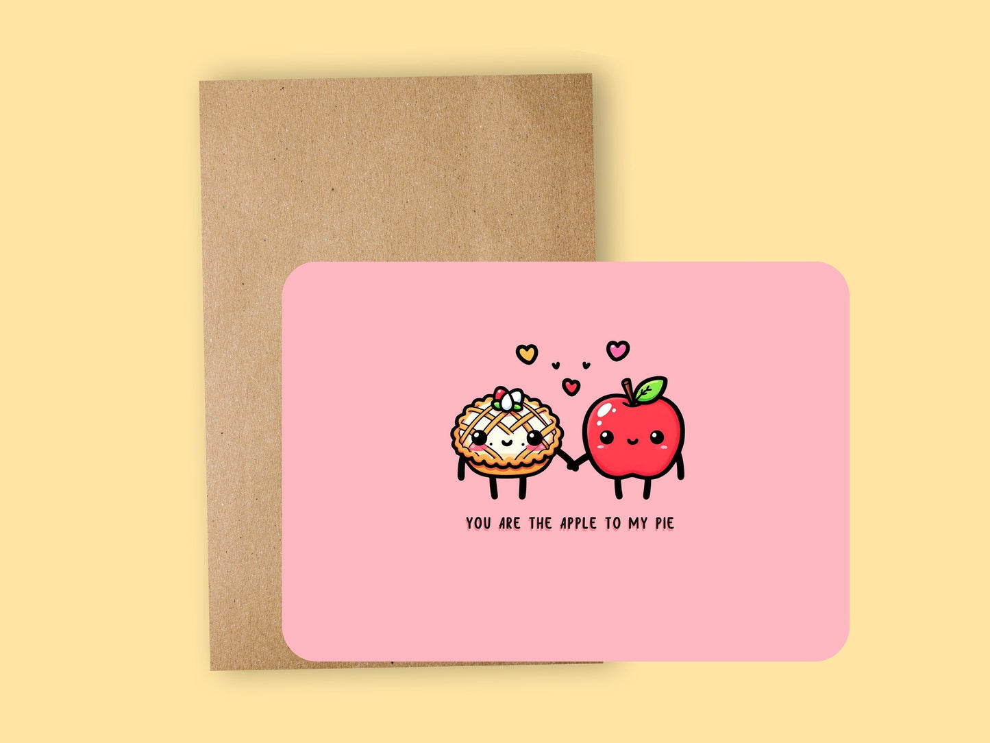 you are the apple to my pie ~ greeting card - pae pukapuka