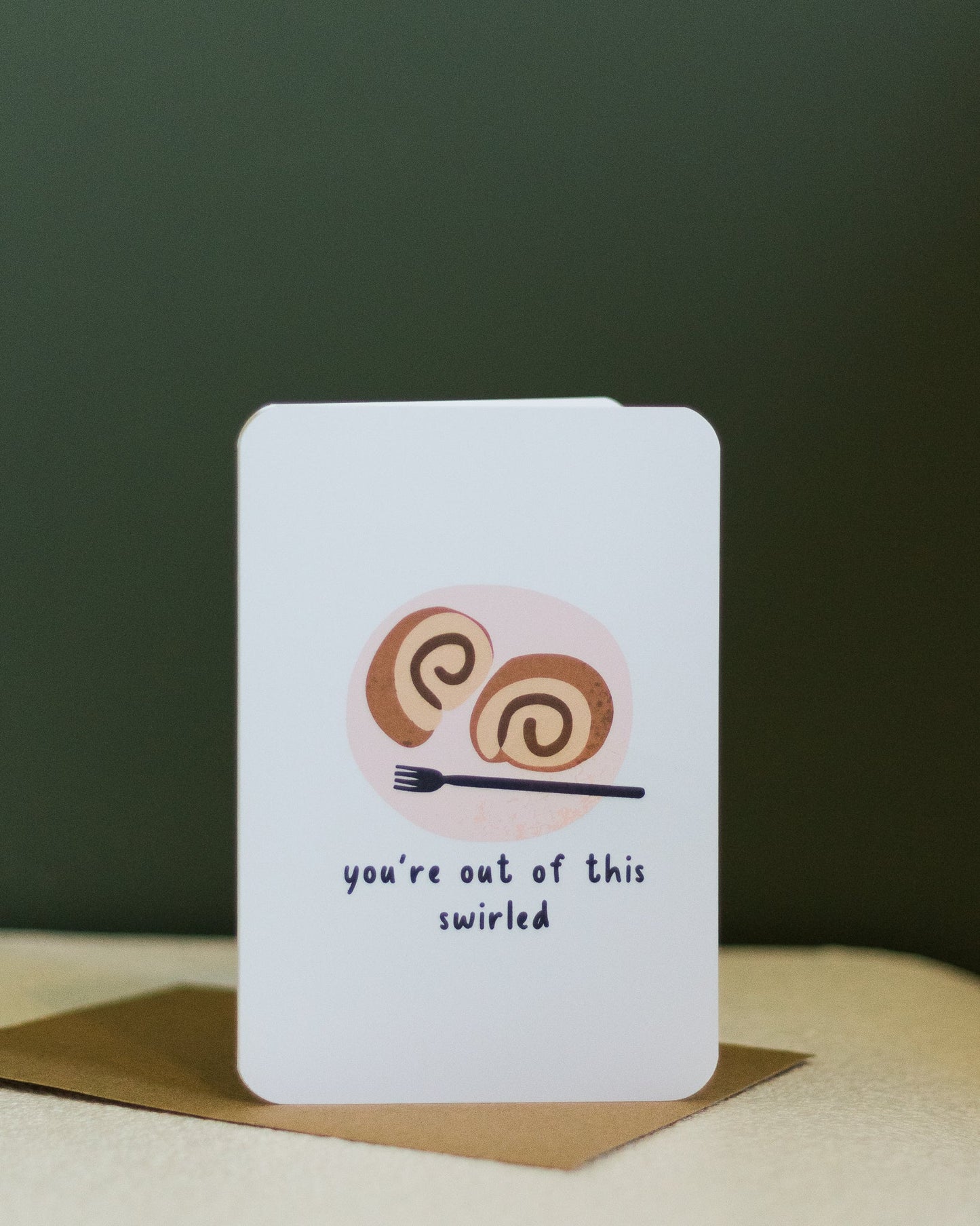 you're out of this swirled ~ greeting card - pae pukapuka